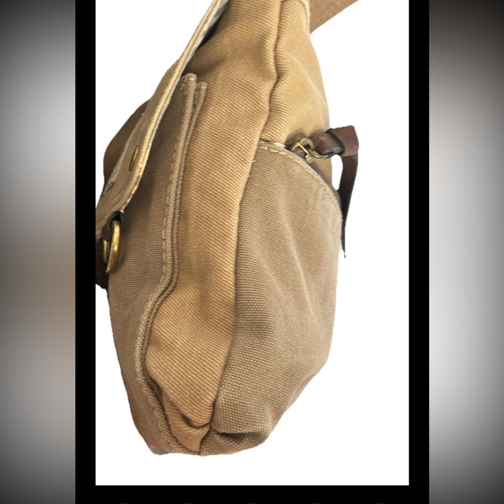 Fossil Maddox Long Live Vintage 1954 Crossbody Bag Purse Two Tone Canvas - Picture 3 of 16